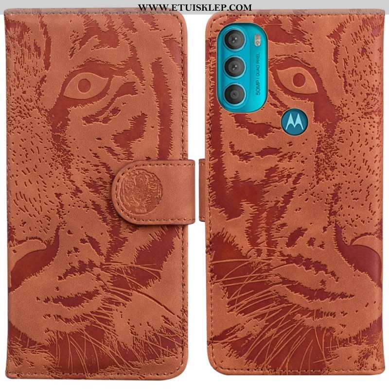 Etui Folio do Moto G71 5G Nadruk Twarzy Tygrysa